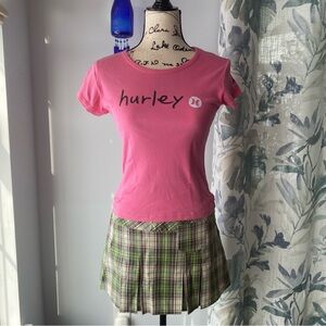 Y2K Hurley Baby Tee - pink - size medium